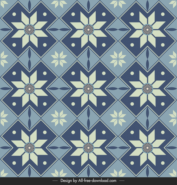 modelo padrão de azulejo elegante repetindo simetria plana clássico