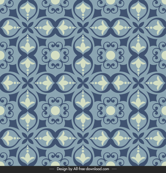 plantilla de patrón de teselas diseño simétrico clásico plano