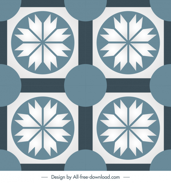 plantilla de patrón de baldosa plana simétrica repitiendo decoración