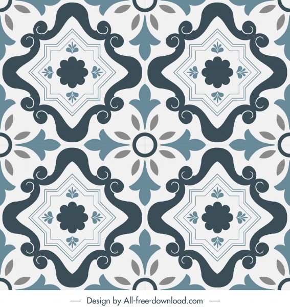 modelo padrão de azulejo repetindo design simétrico clássico europeu