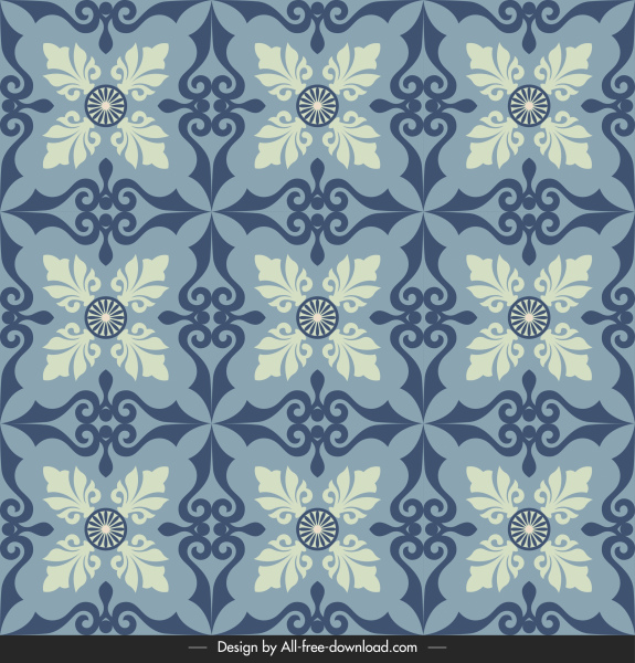 plantilla de patrón de azulejos repitiendo decoración clásica simétrica elegante