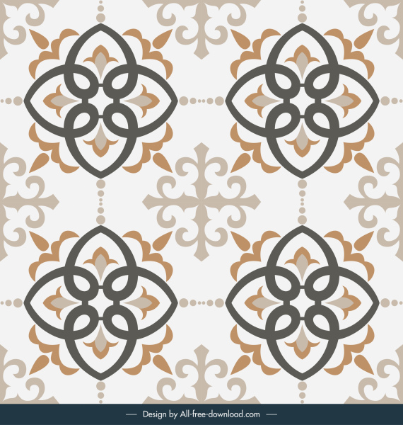 patrón de azulejos plantilla simétrica diseño clásico elegante decoración