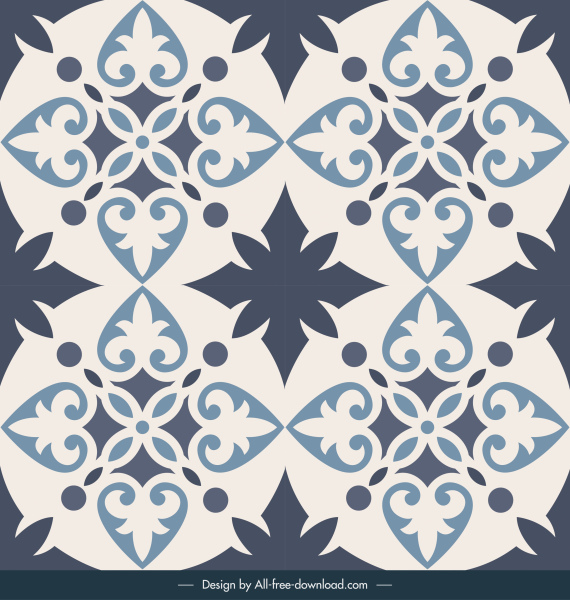 patrón de azulejos plantilla vintage simétrica repitiendo decoración