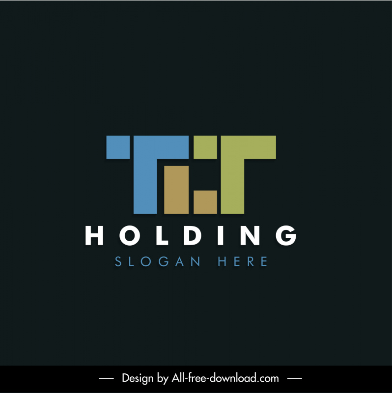 tlt memegang logotype datar elegan modern geometris bergaya teks garis besar