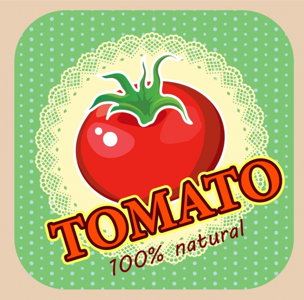 tomat periklanan desain berwarna klasik teks dekorasi