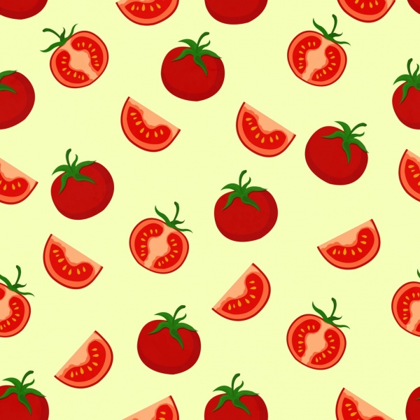 الطماطم الحمراء الخلفية شريحة الديكور تكرار التصميم