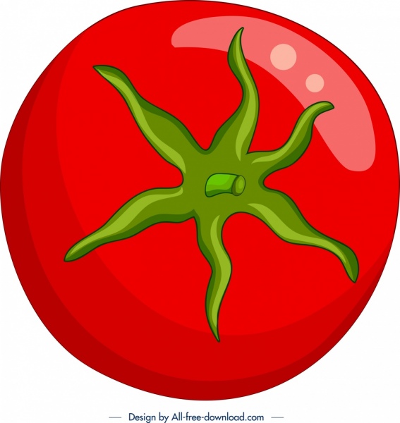 الطماطم خلفية لامعة تصميم أحمر أخضر