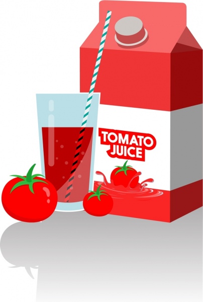 Tomato Juice Advertisement Red Design Box Glass Decoration