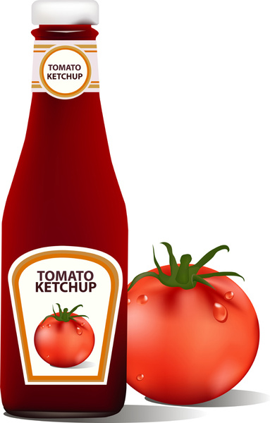 ketchup de tomate diseño creativo vector 2