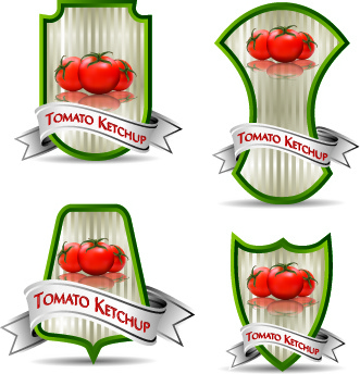 vector de etiquetas de ketchup de tomate