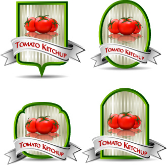 vector de etiquetas de ketchup de tomate