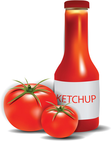 tomate con vector ketchup