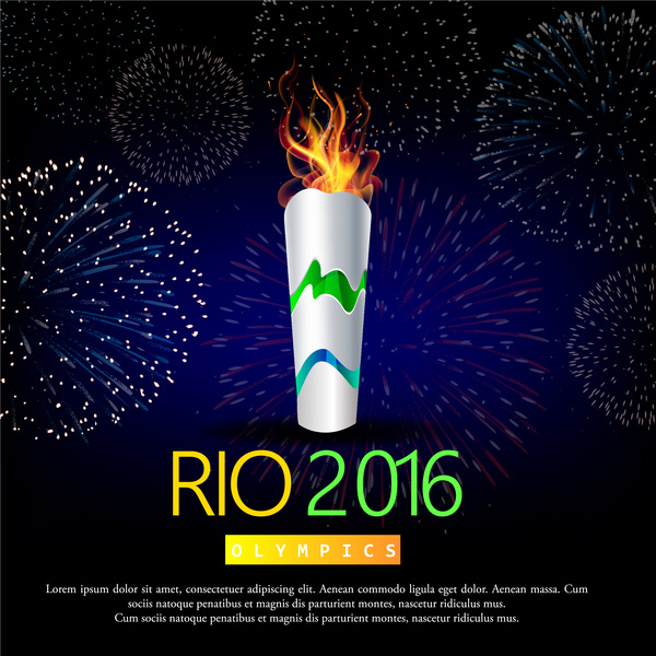 Fackel der Olympischen Rio De Janeiro 2016-Hintergrund-Design-Vorlagen