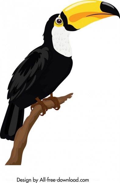 burung Toucan ikon desain modern warna-warni