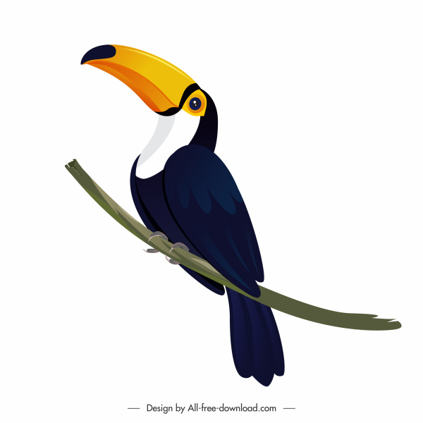 toucanไอคอนเกาะท่าทางสดใสการออกแบบที่ทันสมัย