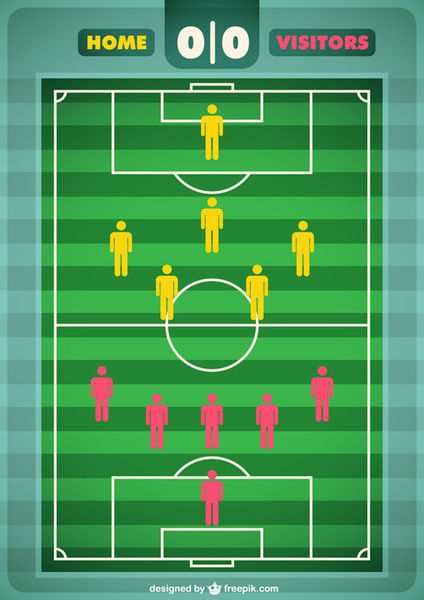 torneo fútbol campo de fútbol diseño elementos vector