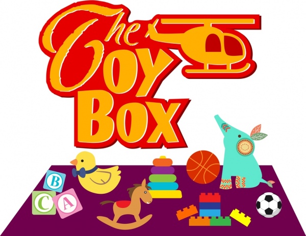 おもちゃ広告カラフルなアイコン書道デザイン