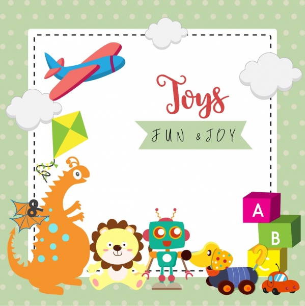 publicité de jouets que divers couleur symboles papier fond décor