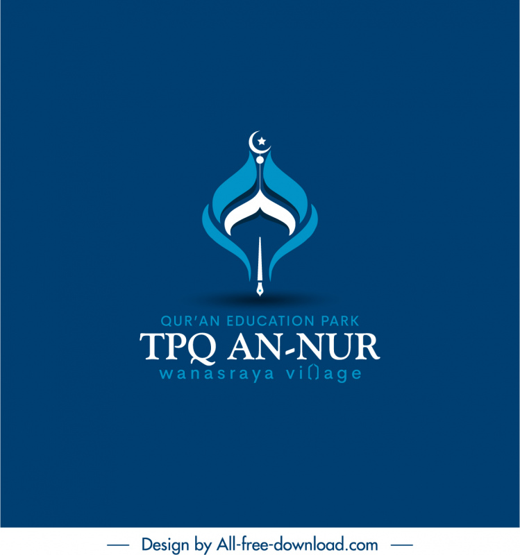 Tpq an Nur logo courbes symétriques croquis de toit