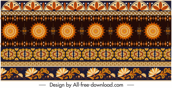 tradicional tela patrón de color plana repitiendo elementos étnicos