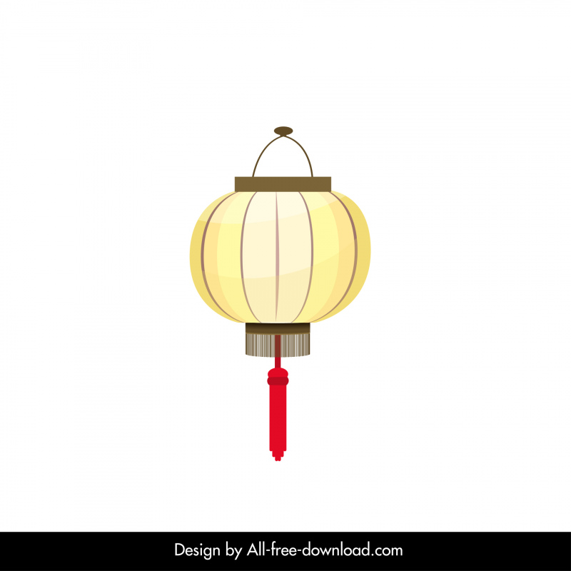 Icono de linterna tradicional japonesa Forma redonda clásica