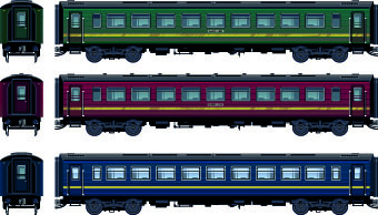 elementos de diseño de trenes gráfico vectorial