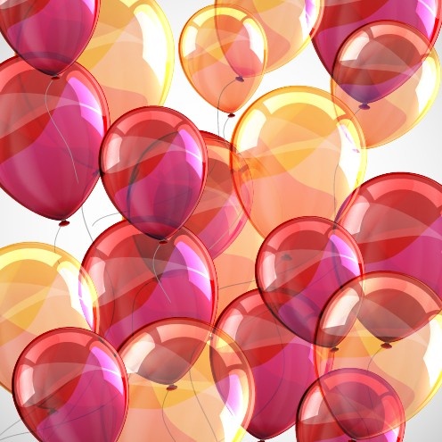 balões coloridos transparentes vector fundo