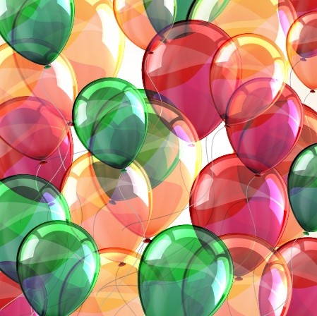 przezroczyste kolorowe balony wektor tle
