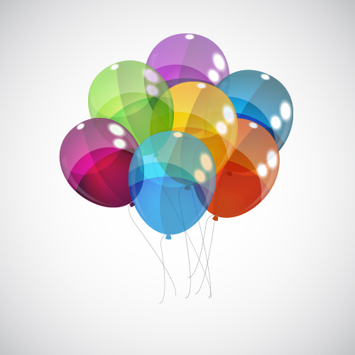 transparente farbige Luftballons Vektor-Hintergrund