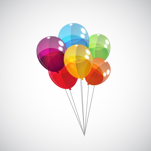 balon berwarna transparan vektor latar belakang