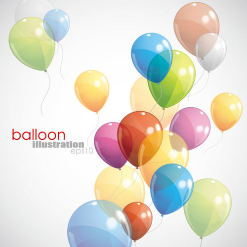 transparente farbige Luftballons Vectro Hintergründe