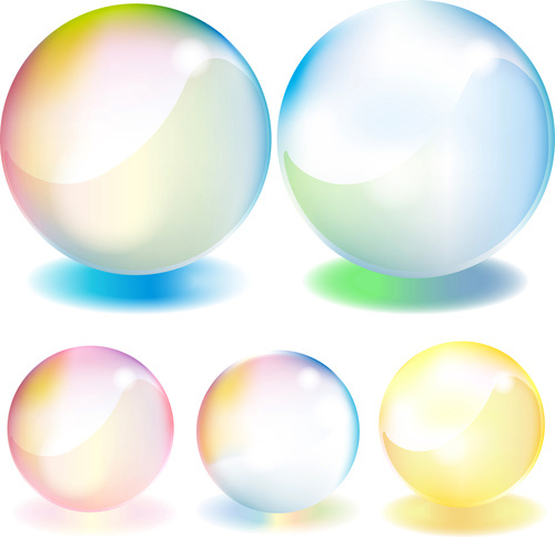 transparan warna-warni bola vektor