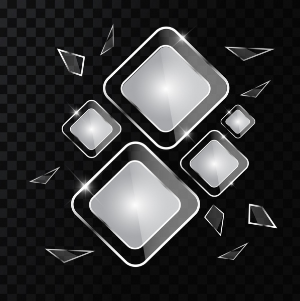 transparentes Glas glänzend schwarz weiße geometrischen Hintergrunddesign