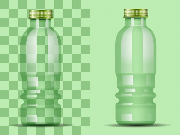 iconos de botella de vidrio transparente