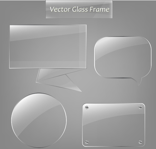 estilos de vidro transparente web vetores de elementos