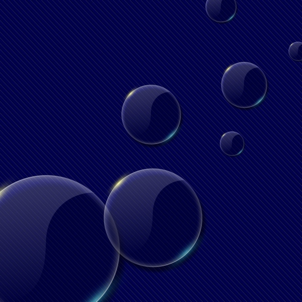 Diseño de fondo azul oscuro transparente brillante Ballons