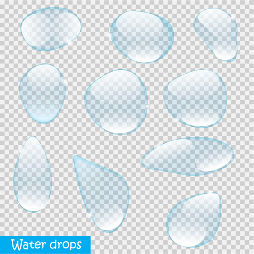 透明水滴插圖向量