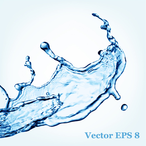 прозрачные воды всплеск эффект Векторный фон