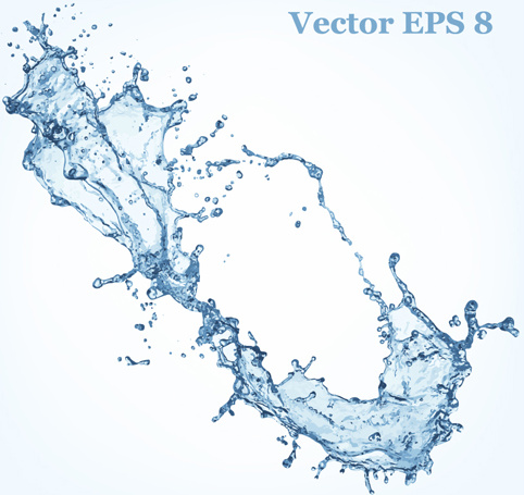 прозрачные воды всплеск эффект Векторный фон