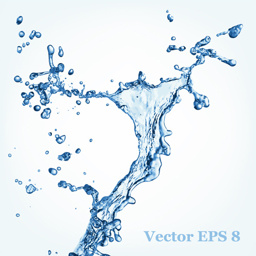 transparentes Wasser Splash-Effekt Vektor Hintergrund