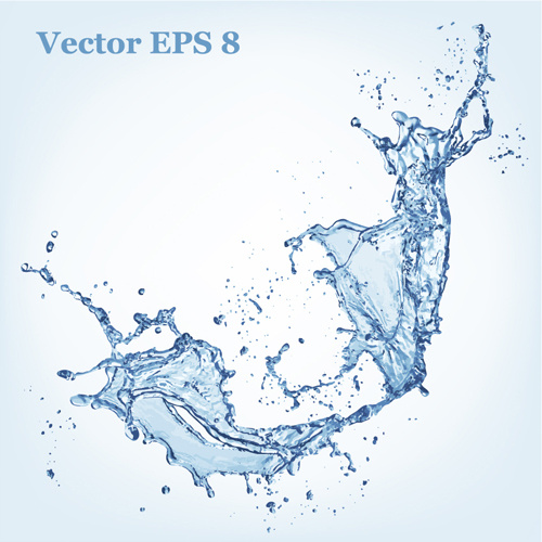 transparan air splash efek vector latar belakang