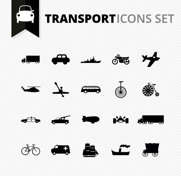 Транспорт набор иконок