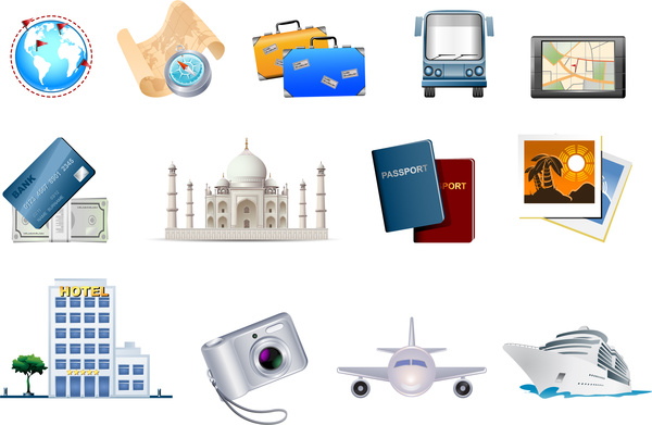 conjunto de ícones de viagens
