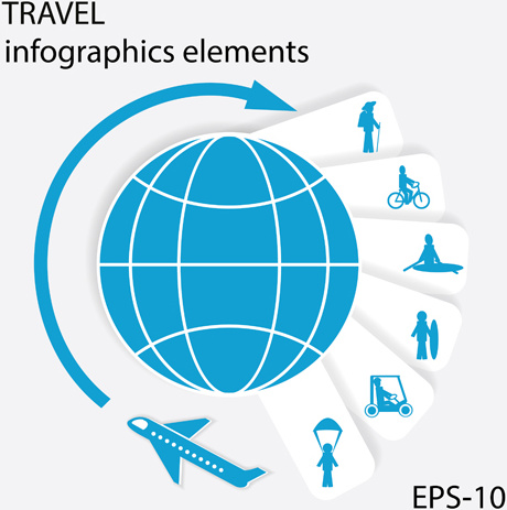 viaje con elementos de infografía de la tierra