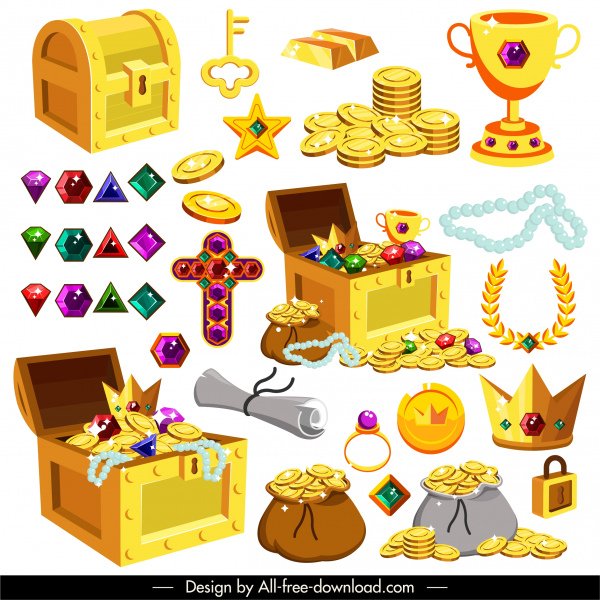 icone del tesoro dora gemme schizzo moderno schizzo 3d