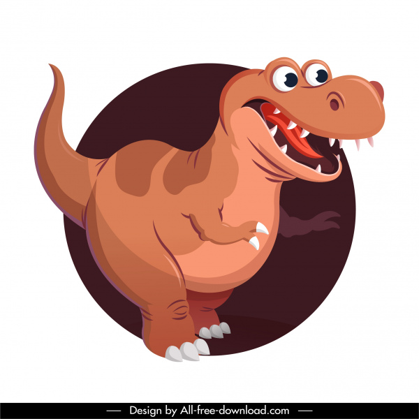 trex icona dinosauro divertente cartone animato personaggio schizzo