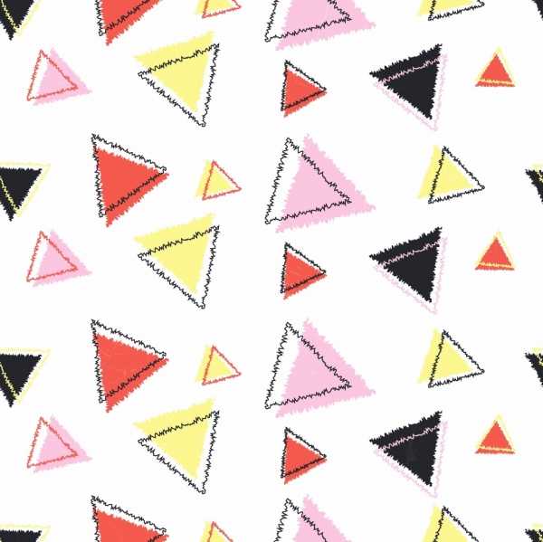 segitiga latar belakang berwarna-warni berulang sketsa