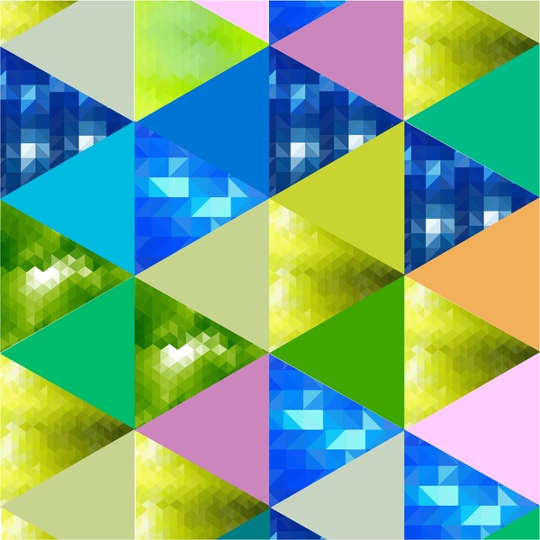 diseño de fondo de triángulos con estilo bokeh colorido