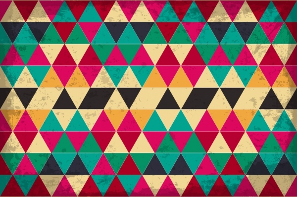 Triángulos pattern background colorido estilo vintage repitiendo