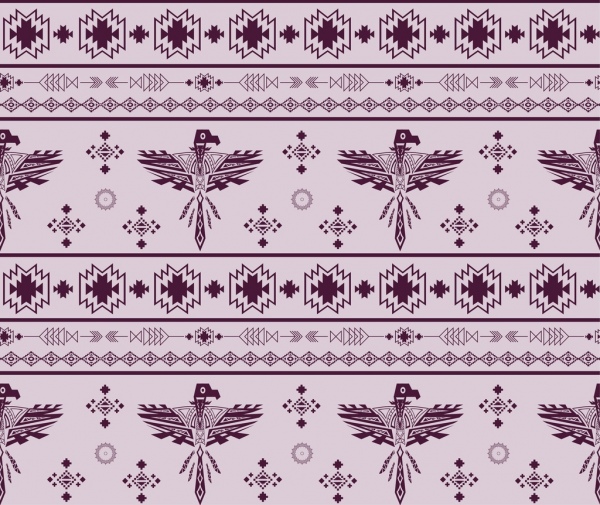 suku berulang pola desain legendaris burung dekorasi klasik